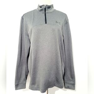 Under Armour Unisex ColdGear Quarter Zip Pullover Gray Size Medium Loose Fit